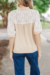 Naturally Sweet Cream Crochet Blouse