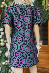Evening Glow Pink Velvet Brocade Dress