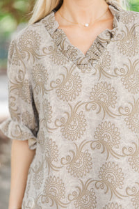Quiet Moment Brown Textured Blouse