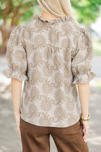 Quiet Moment Brown Textured Blouse