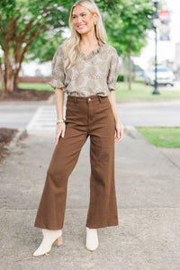 Quiet Moment Brown Textured Blouse