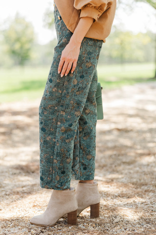 Moonlit Moments Olive Floral Pants