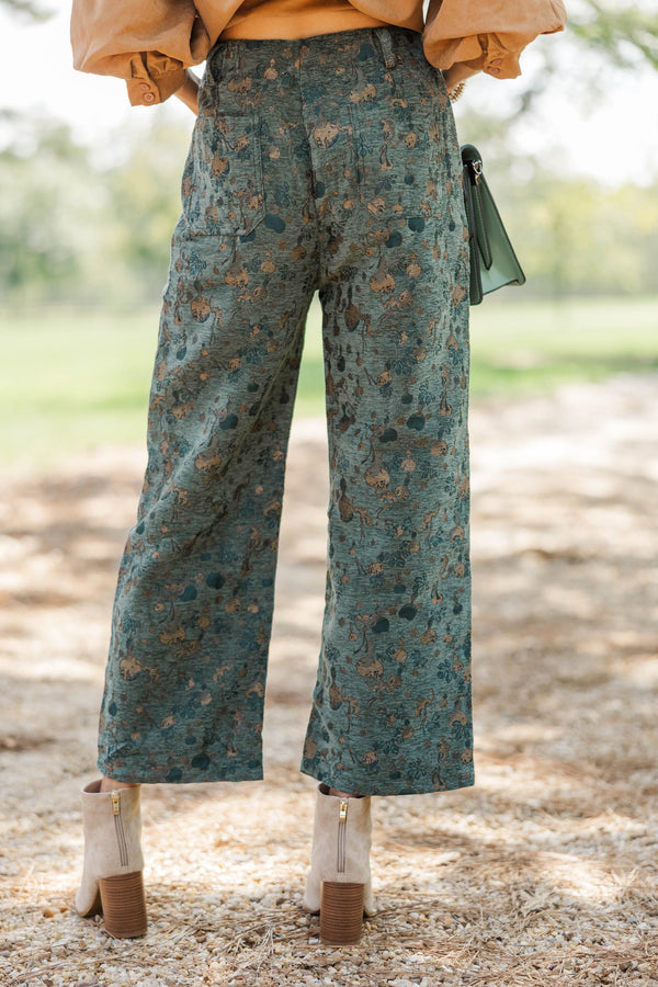 Moonlit Moments Olive Floral Pants