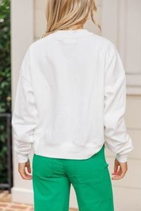 Teacher Approved White Graphic Sweatshirt
