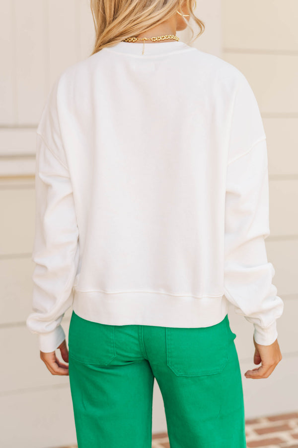 Chalkboard Charm White Alphabet Graphic Sweatshirt
