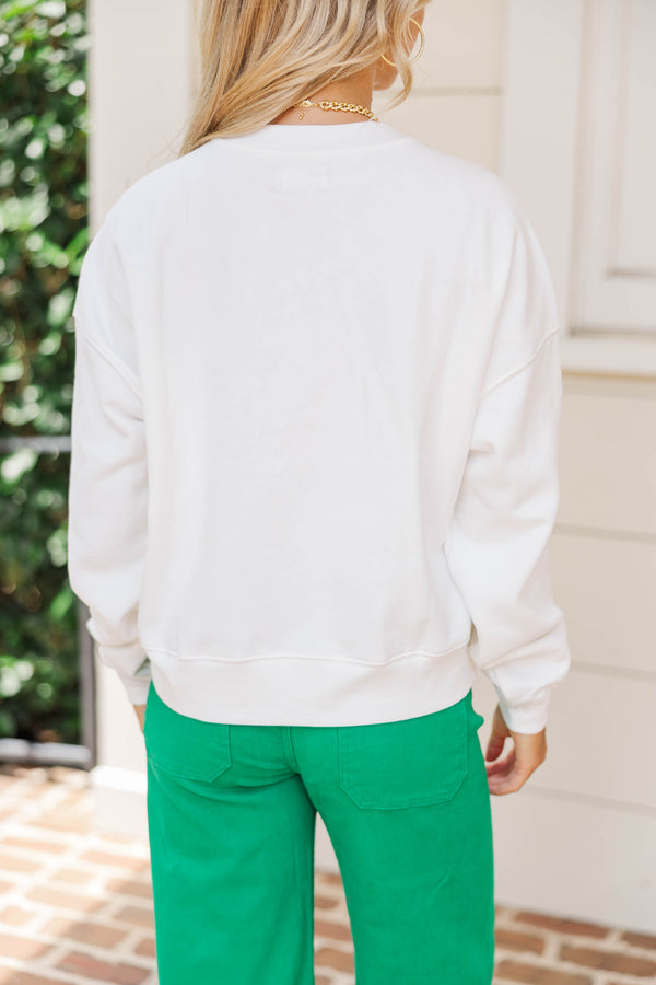 It's A Good Day White Graphic Sweatshirt