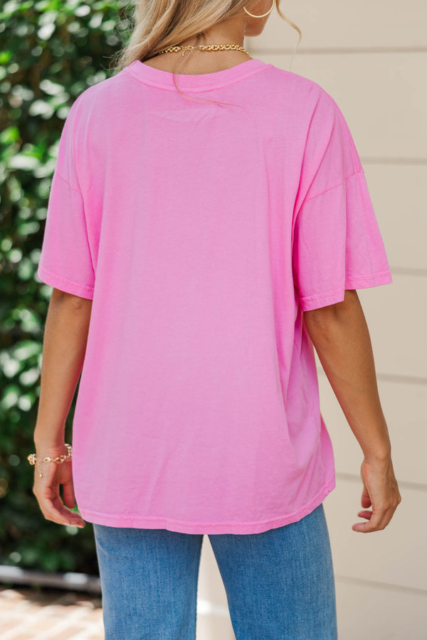 Let's Have A Good Day Pink Graphic Tee
