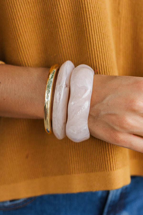 Here's To Today Gold Resin Bracelet Set