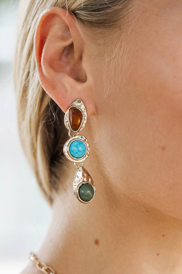 Hidden Treasure Teal Earrings