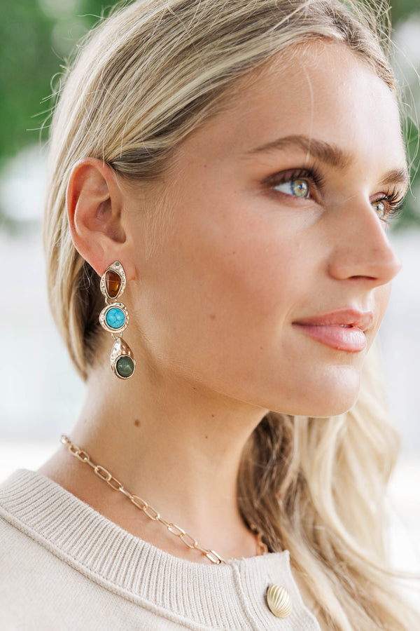 Hidden Treasure Teal Earrings