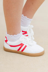 Girls: Worth The Hype Red & White Sneakers