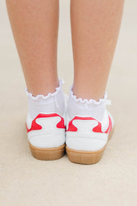 Girls: Worth The Hype Red & White Sneakers