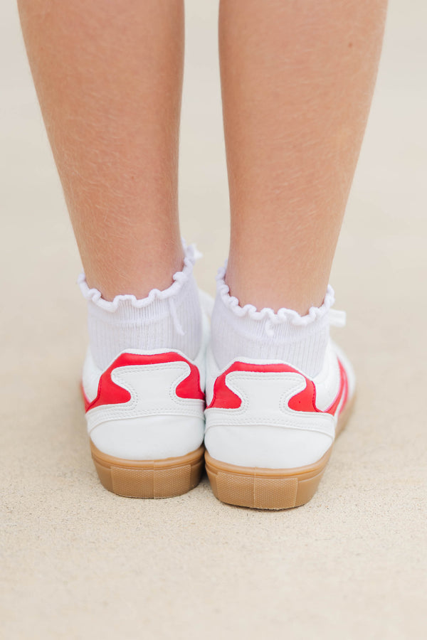 Girls: Worth The Hype Red & White Sneakers