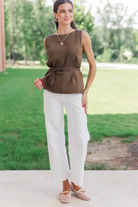 Currently Obsessed Brown Tank Top