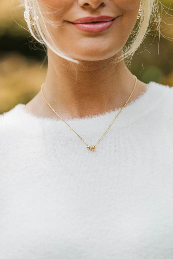 Stop And Stare Gold Charm Necklace