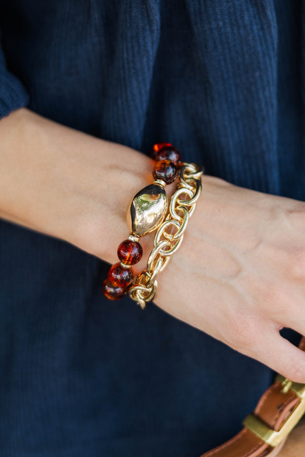 Couldn't Love It More Brown Bracelet