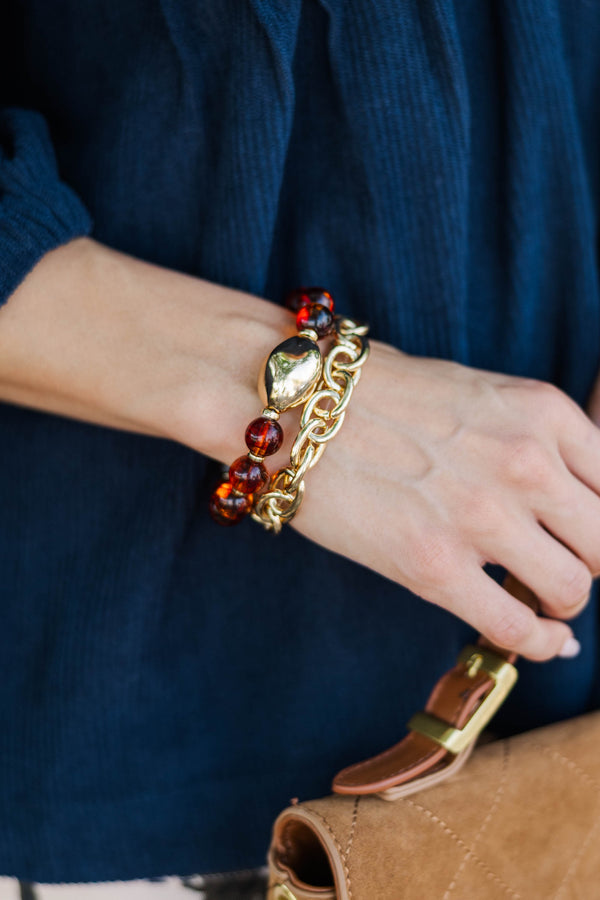Couldn't Love It More Brown Bracelet