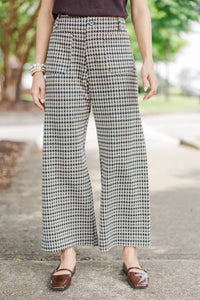October Society Taupe Plaid Pants