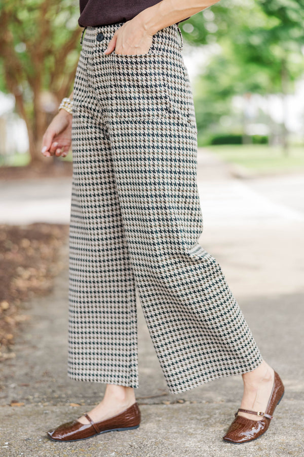 October Society Taupe Plaid Pants