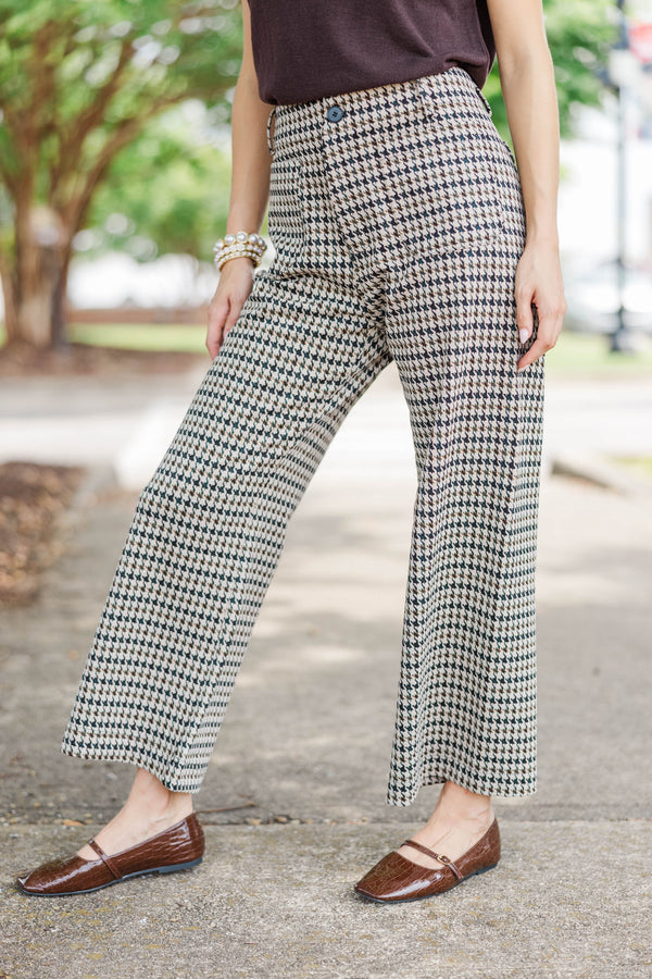 October Society Taupe Plaid Pants