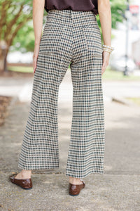 October Society Taupe Plaid Pants