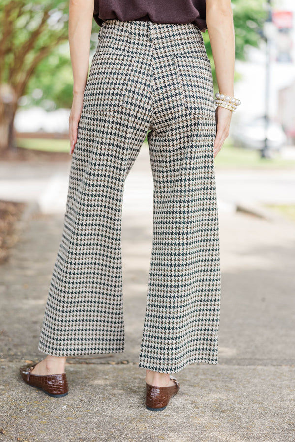 October Society Taupe Plaid Pants