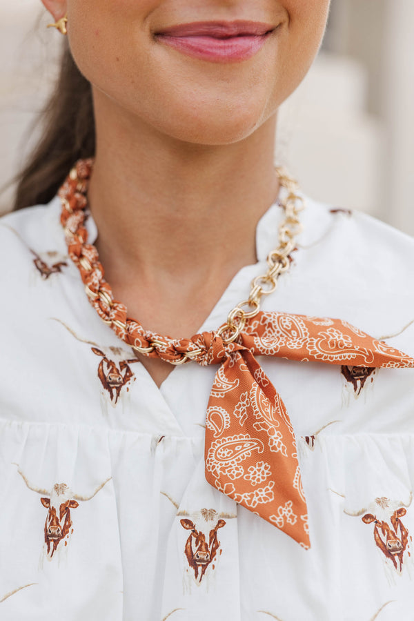 Love This Moment Orange Necklace