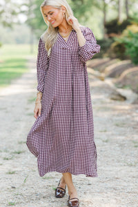 That's The One Brown Checkered Midi Dress