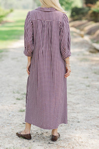 That's The One Brown Checkered Midi Dress