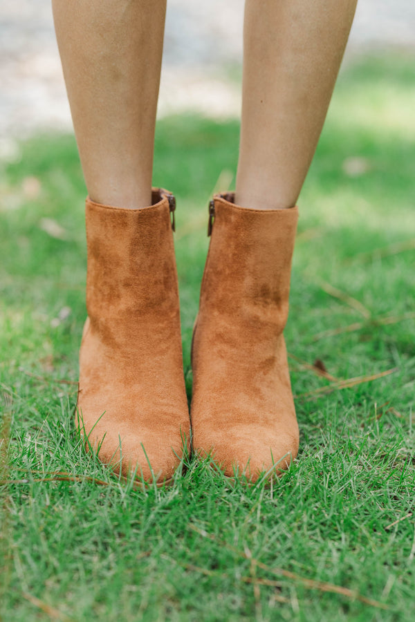 Espresso Strolls Tan Suede Booties