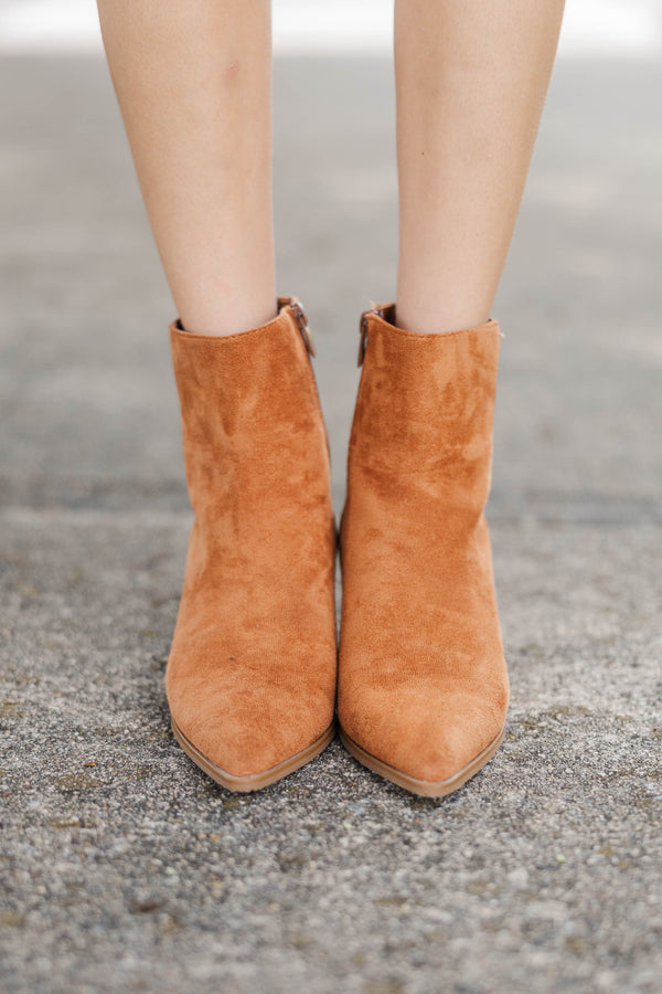 Espresso Strolls Tan Suede Booties