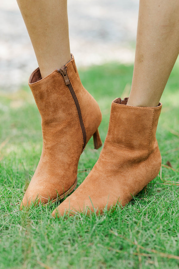 Espresso Strolls Tan Suede Booties