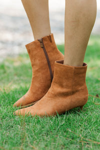 Espresso Strolls Tan Suede Booties