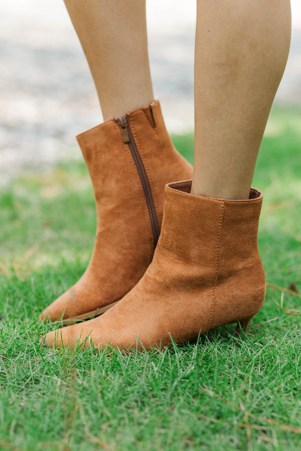 Espresso Strolls Tan Suede Booties