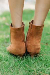 Espresso Strolls Tan Suede Booties