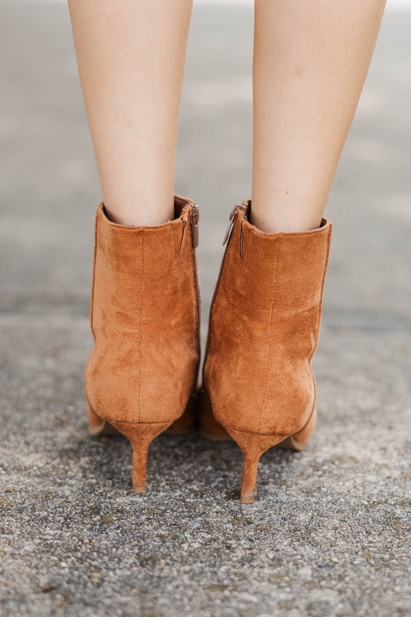 Espresso Strolls Tan Suede Booties