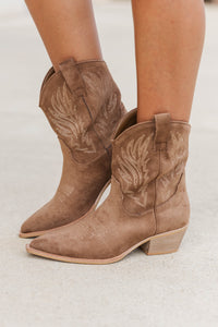 She's Got It Brown Short Cowboy Booties
