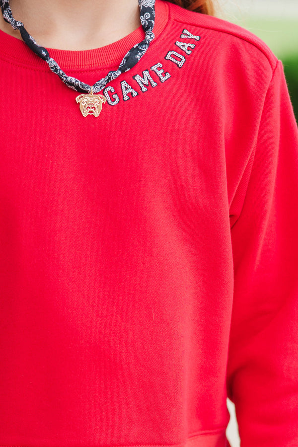 Girls: Good Game Red Sequin Sweatshirt