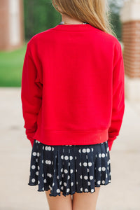 Girls: Good Game Red Sequin Sweatshirt