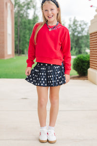 Girls: Good Game Red Sequin Sweatshirt