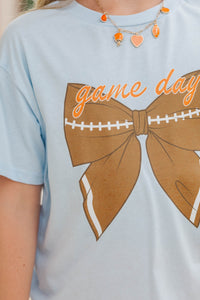 Girls: Hometown Spirit Light Blue Football Graphic Tee