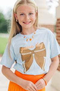 Girls: Hometown Spirit Light Blue Football Graphic Tee