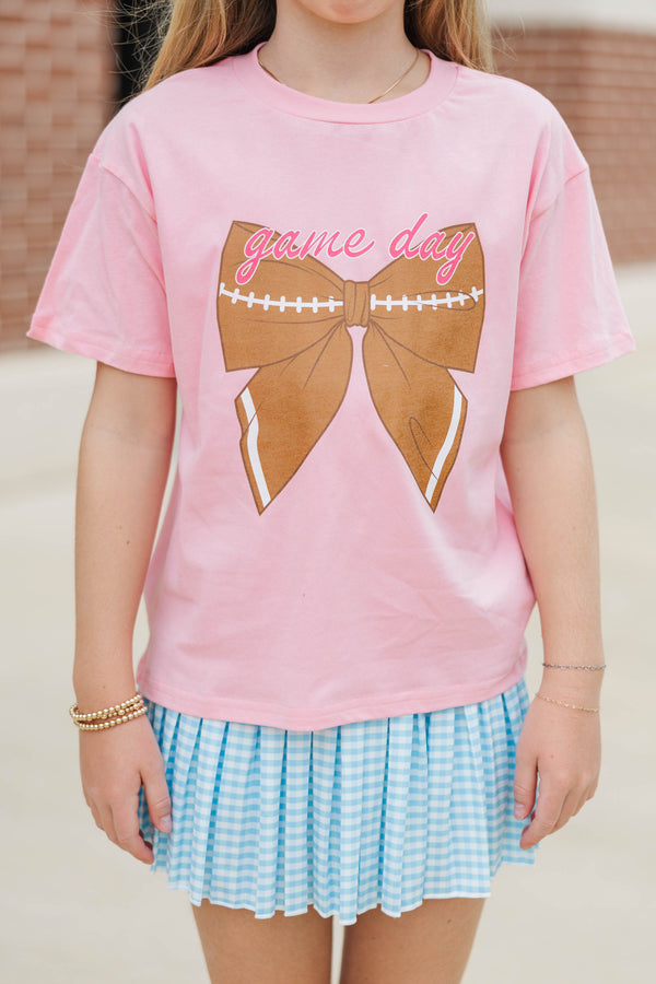 Girls: Hometown Spirit Blush Football Graphic Tee