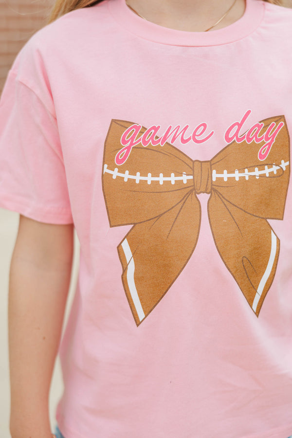 Girls: Hometown Spirit Blush Football Graphic Tee