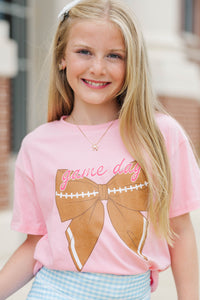 Girls: Hometown Spirit Blush Football Graphic Tee
