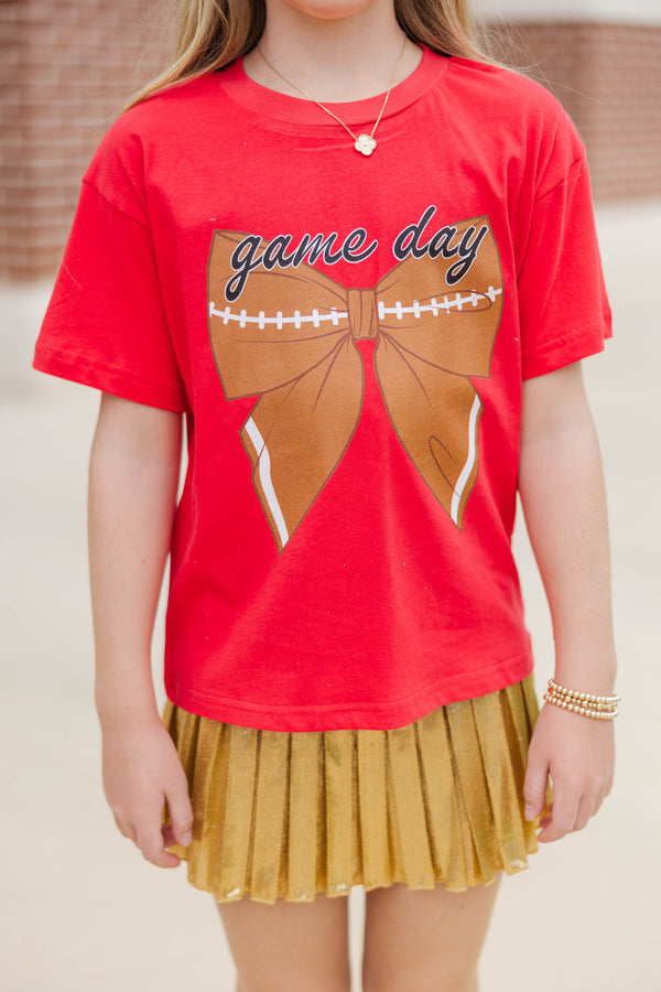 Girls: Hometown Spirit Red Football Graphic Tee