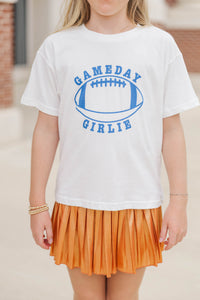 Girls: Gameday Girlie Royal Blue Football Graphic Tee