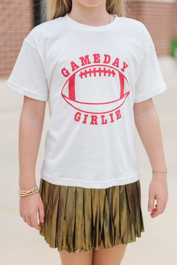 Girls: Gameday Girlie Red Football Graphic Tee