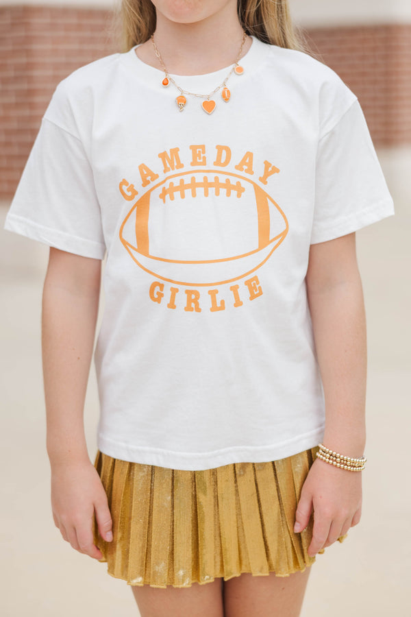 Girls: Gameday Girlie Orange Football Graphic Tee