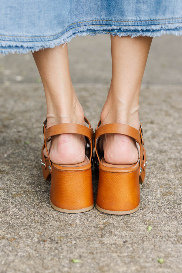 Top Of The List Chestnut Brown Platform Heels